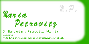 maria petrovitz business card